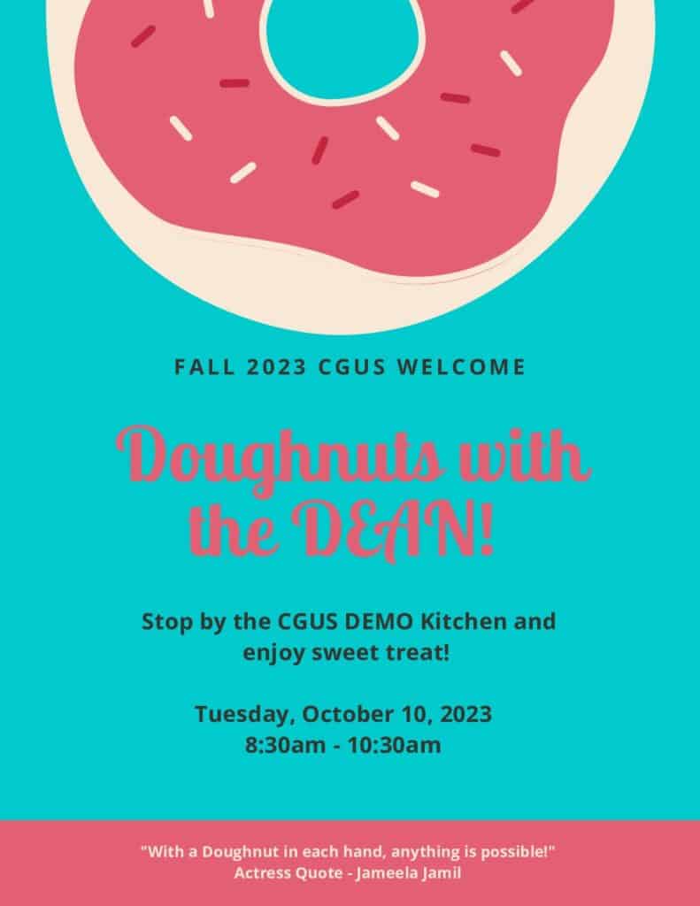 Fall 2023 Cgus Doughnuts With The Dean